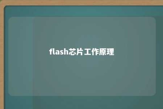 flash芯片工作原理 
